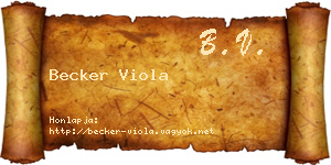 Becker Viola névjegykártya